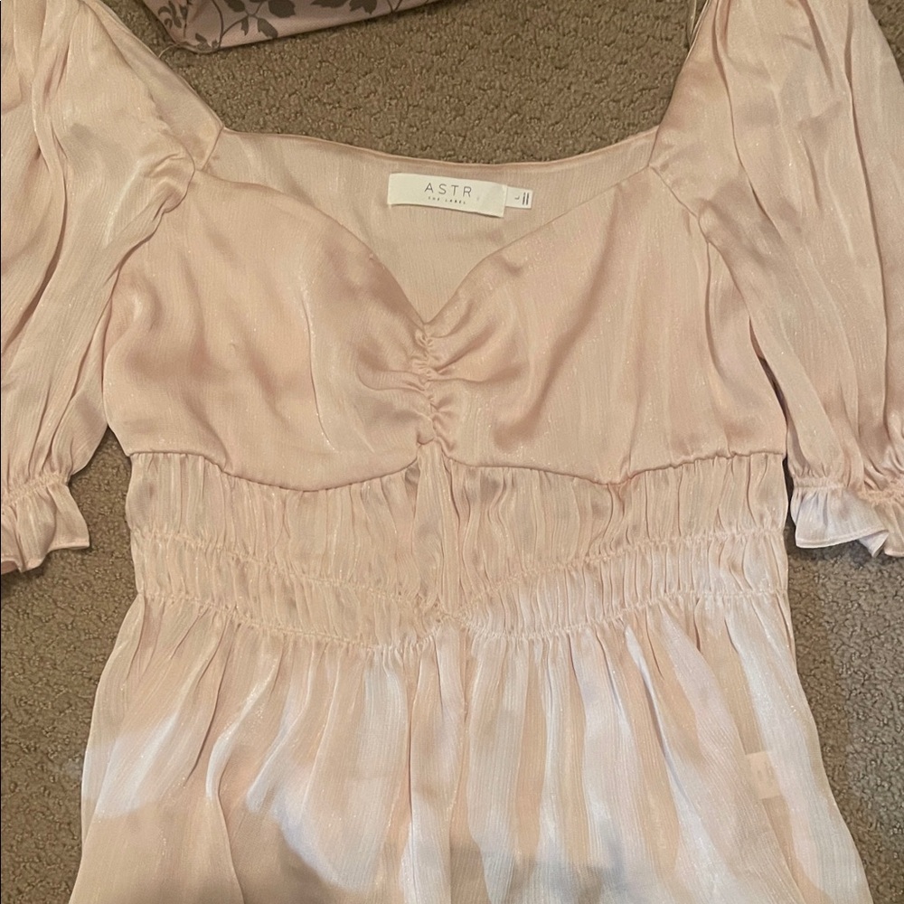 ASTR Women's Blush Ruched Blouse